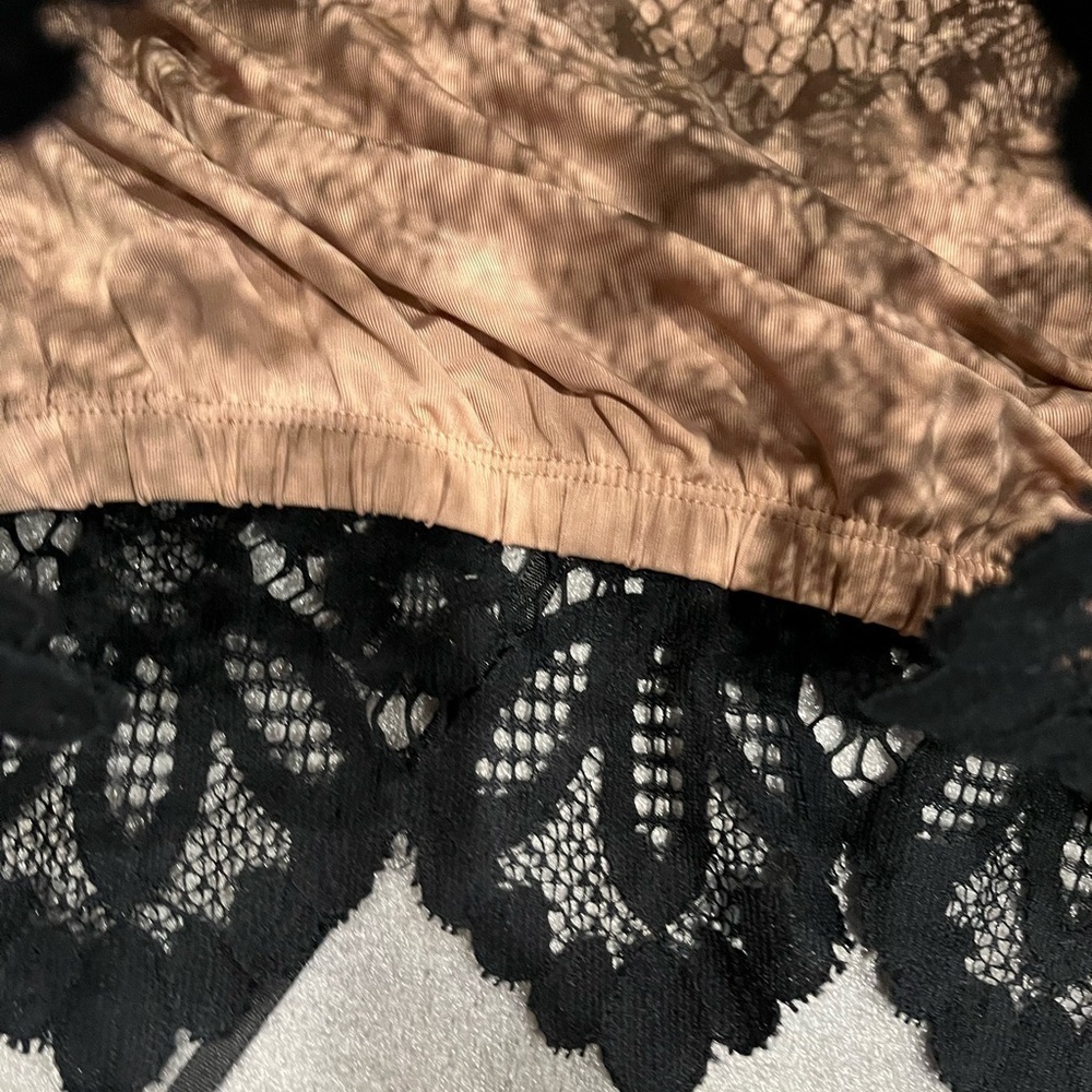 [XS] For Love & Lemons Gianna Crop Laced LS Blouse Top Black - Picture 8 of 11